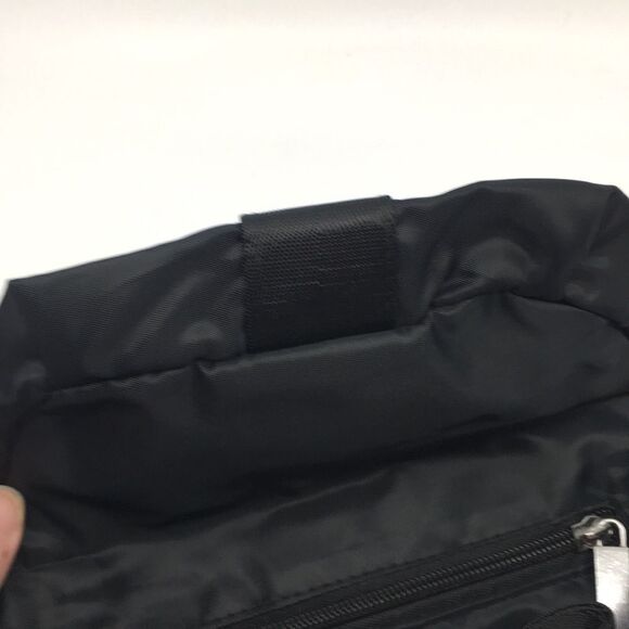 Joy Mangano black lightweight belt bag with silver tone hardware - Picture 10 of 12